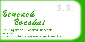benedek bocskai business card